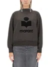 Isabel Marant Étoile Moby Sweatshirt With Flocked Logo In Grey