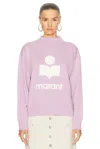 Isabel Marant Étoile Moby High-neck Logo Sweatshirt In Lilac & Ecru