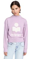 Isabel Marant Étoile Moby High-neck Logo Sweatshirt In Lilac/ecru