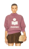 Isabel Marant Étoile Moby Mock-neck Logo Pullover In Pink