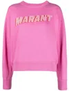Isabel Marant Étoile Mobyli Logo Cotton-blend Sweatshirt In 粉色