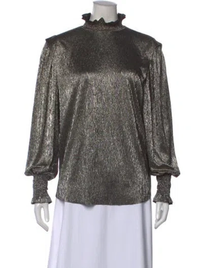 Pre-owned Isabel Marant Étoile Mock Neck Long Sleeve Top In Gold