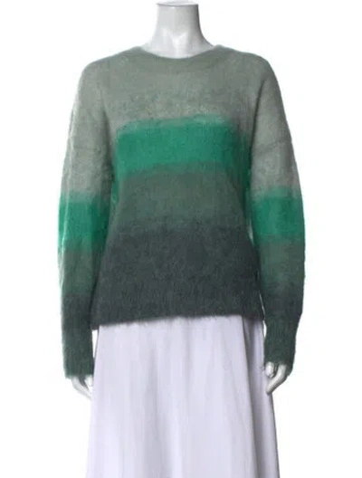 Pre-owned Isabel Marant Étoile Mohair Colorblock Pattern Sweater In Green