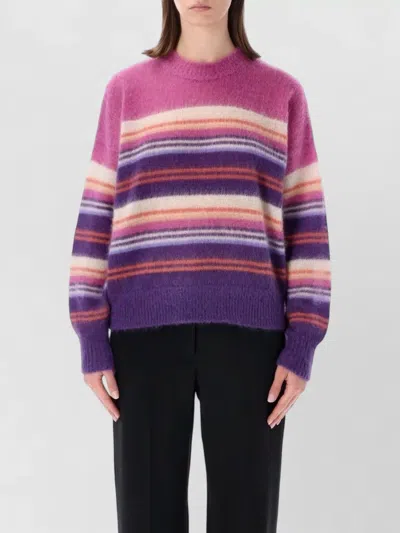 Isabel Marant Étoile Mohair Crew Neck Striped Knit Sweater In Multi