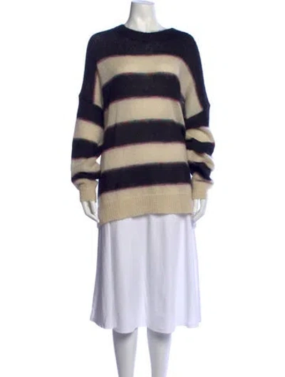 Pre-owned Isabel Marant Étoile Mohair Striped Sweater In Black/neutrals