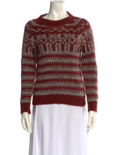 Pre-owned Isabel Marant Étoile Mohair Striped Sweater In Orange