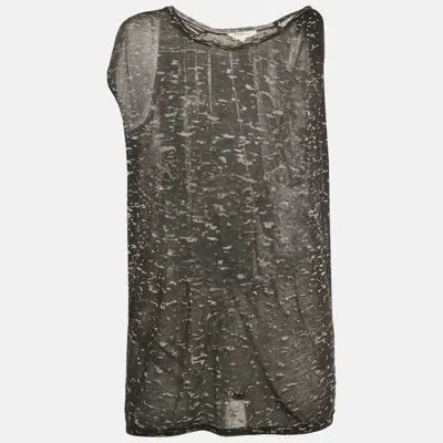 Pre-owned Isabel Marant Étoile Monochrome Patterned Jersey Sleeveless Top M In Black