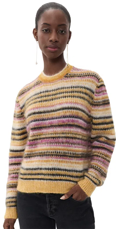 Isabel Marant Étoile Striped Knit Sweater With Ribbed Edges And Crew Neckline In Multi