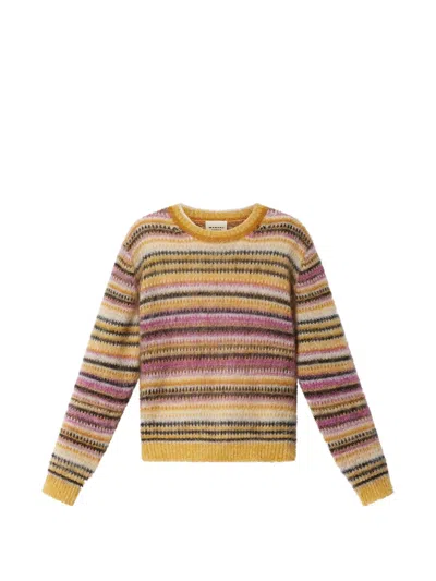 Isabel Marant Étoile Morine Striped Brushed-knit Jumper In Yellow