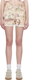 Isabel Marant Étoile Multicolor Lesia Denim Shorts In Algr Almondgreen