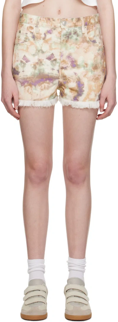 Isabel Marant Étoile Multicolor Lesia Denim Shorts In Algr Almondgreen