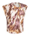 Isabel Marant Étoile Multicolor Cotton Nayda T-shirt With Print In Nude