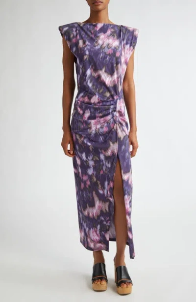 Isabel Marant Étoile Nadela Cap Sleeve Midi Dress In Purple/lilac