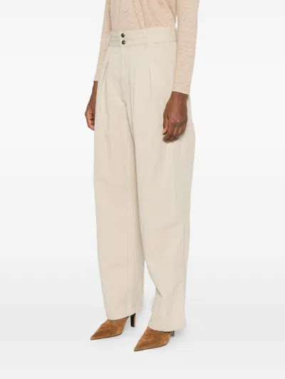Isabel Marant Etoile Nadine Beige Bumper Trousers In Neutral