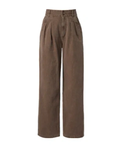 Isabel Marant Étoile Nadine Cotton And Linen Wide-leg Pants In Brown