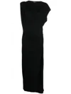 Isabel Marant Étoile Cowl-neck Side-drape Maxi Dress In Schwarz