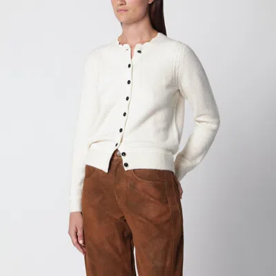 Isabel Marant Étoile Naia Ecru Cardigan In Baby Alpaca In White