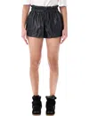 Isabel Marant Étoile Naline Eco Leather Shorts Side Pockets In Black