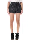 Isabel Marant Étoile Naline Eco Leather Shorts Side Pockets In Black