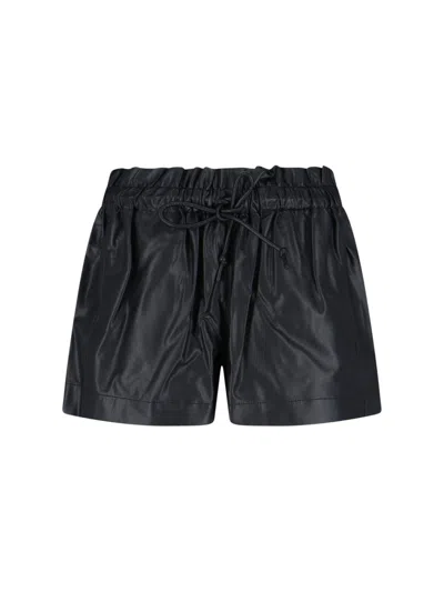 Isabel Marant Étoile Naline Paperbag Waist Faux Leather Shorts In Animal Print