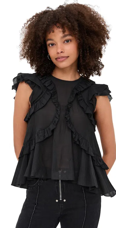 Isabel Marant Étoile Marant Etoile Nalou Cotton Top In Black
