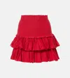 Isabel Marant Étoile Naomi Cotton-blend Tiered Miniskirt In Red