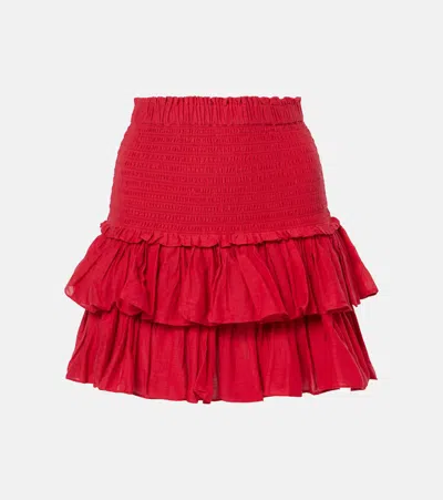 ISABEL MARANT ÉTOILE NAOMI COTTON-BLEND TIERED MINISKIRT