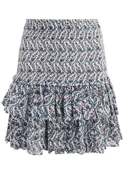Isabel Marant Étoile Naomi Floral-print Cotton Mini Skirt In Ecru