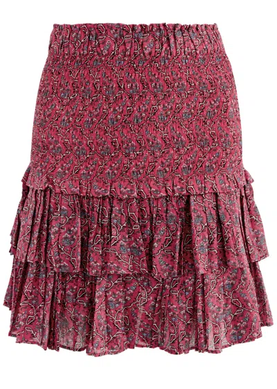 Isabel Marant Étoile Naomi Floral-print Cotton Mini Skirt In Pink