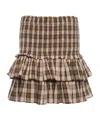 Isabel Marant Étoile Isabel Marant Etoile Womens Khaki Ochre Naomi Check-print Cotton Mini Skirt In Brown