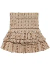 Isabel Marant Étoile Naomi Shirred Tiered Printed Cotton-voile Mini Skirt In Neutrals
