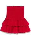 Isabel Marant Étoile Naomi Cotton-blend Tiered Miniskirt In Red