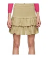 Isabel Marant Étoile Naomi Smocked Voile Miniskirt In Nude