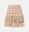 Isabel Marant Étoile Naomi Printed Cotton Voile Miniskirt In Beige