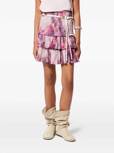 Isabel Marant Étoile Naomi Ruffled Mini Skirt In Pink