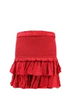 Isabel Marant Étoile Naomi Cotton-blend Tiered Miniskirt In Red