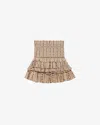 Isabel Marant Étoile Naomi Shirred Tiered Printed Cotton-voile Mini Skirt In Ecru