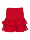 Isabel Marant Étoile Naomi Cotton-blend Tiered Miniskirt In Red