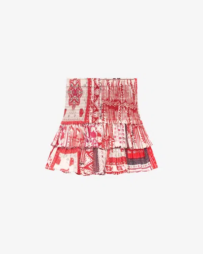 Isabel Marant Étoile Naomi Skirt In Red And Ecru