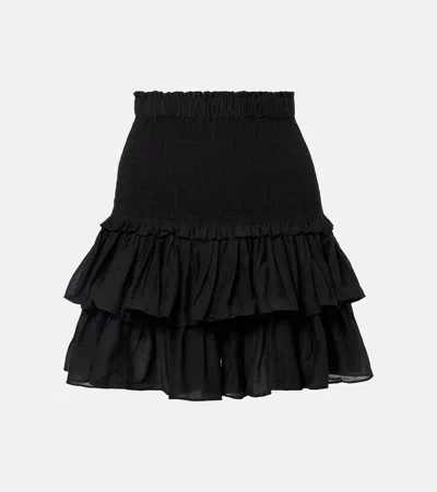 Isabel Marant Étoile Naomi Tiered Cotton-blend Miniskirt In Black