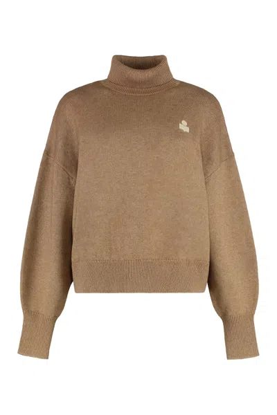 Isabel Marant Etoile Nasha Wool Blend Turtleneck Sweater In Animal Print