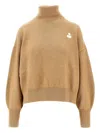 Isabel Marant Étoile Isabel Marant Etoile Nashas Turtleneck Sweater With Embroidered Logo In Nude