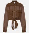 Isabel Marant Étoile Nath Cropped Cotton-blend Shirt In Green