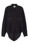 Isabel Marant Étoile Nath High-low Button-up Shirt In Black