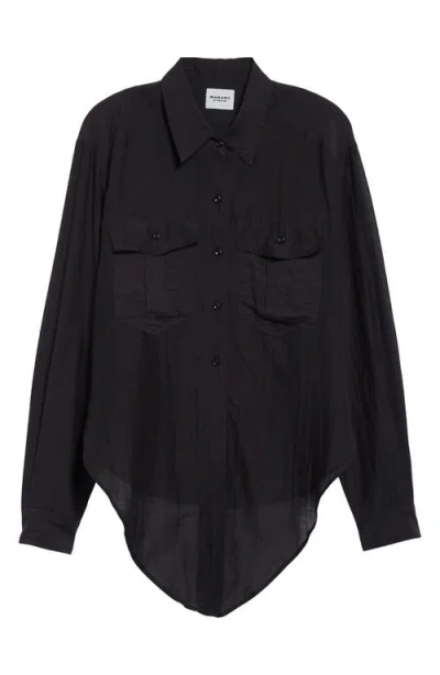 Isabel Marant Étoile Nath High-low Button-up Shirt In Black