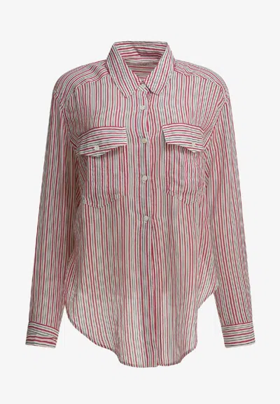 Isabel Marant Étoile Nath Striped Shirt In Pink