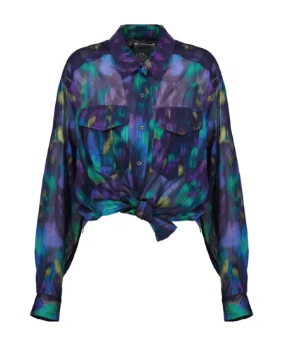 Isabel Marant Étoile Nath Tie-dye Pattern Shirt In Blue