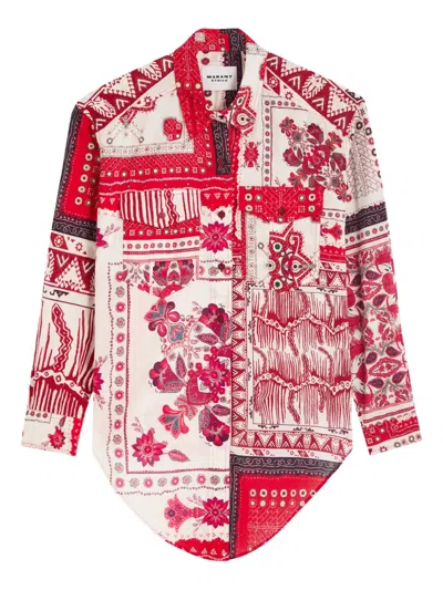Isabel Marant Étoile Nathy Floral-detail Shirt In Red