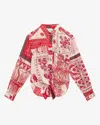 Isabel Marant Étoile Isabel Marant Etoile Nath Tied Cotton Voile Shirt In Red And Ecru