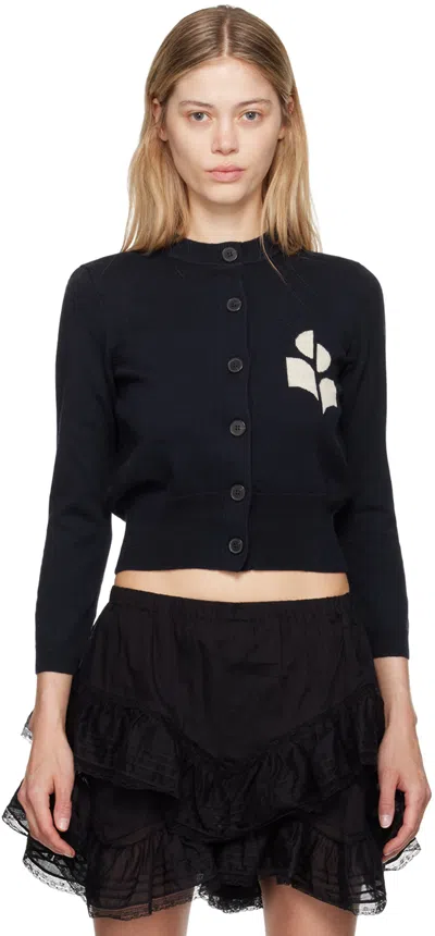 Isabel Marant Étoile Isabel Marant Etoile Woman Midnight Blue Cotton Blend Newton Cardigan In Black